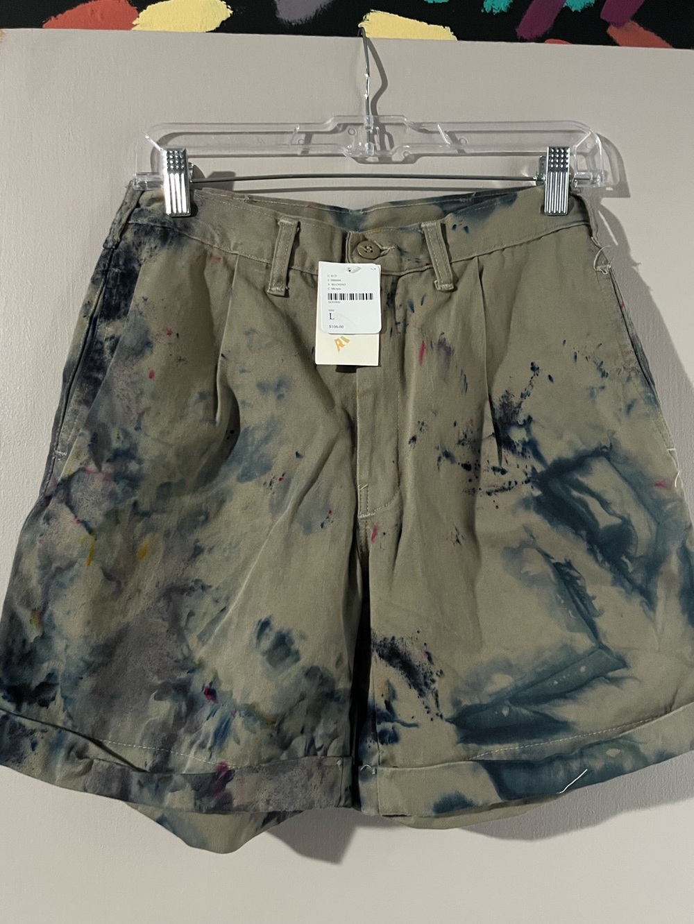 Free People Olive Green Tie-Dye Work Shorts NWT. Size SM